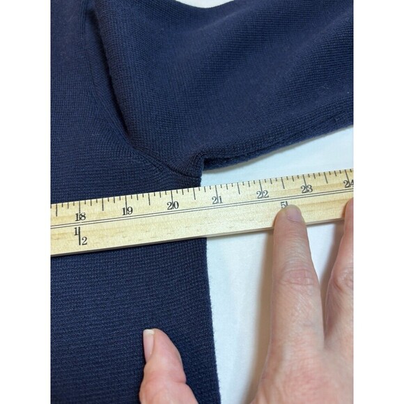 J Crew Sweater Blazer Navy Blue Small Pockets Swacket Swazer Stretch Knit Jacket - Picture 4 of 11
